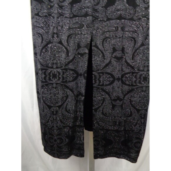Softwear by Mark Singer Black Shimmer Dress Large Stretch Sleeveless Slit New - Picture 7 of 11